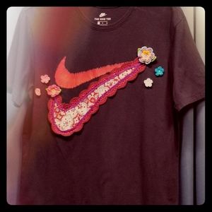 Nike Shirt Hand Custom Vintage Tee - Black